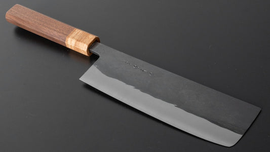 Hitohira TD Blue #2 Stainless Clad Kurouchi Nakiri 165mm Walnut Handle