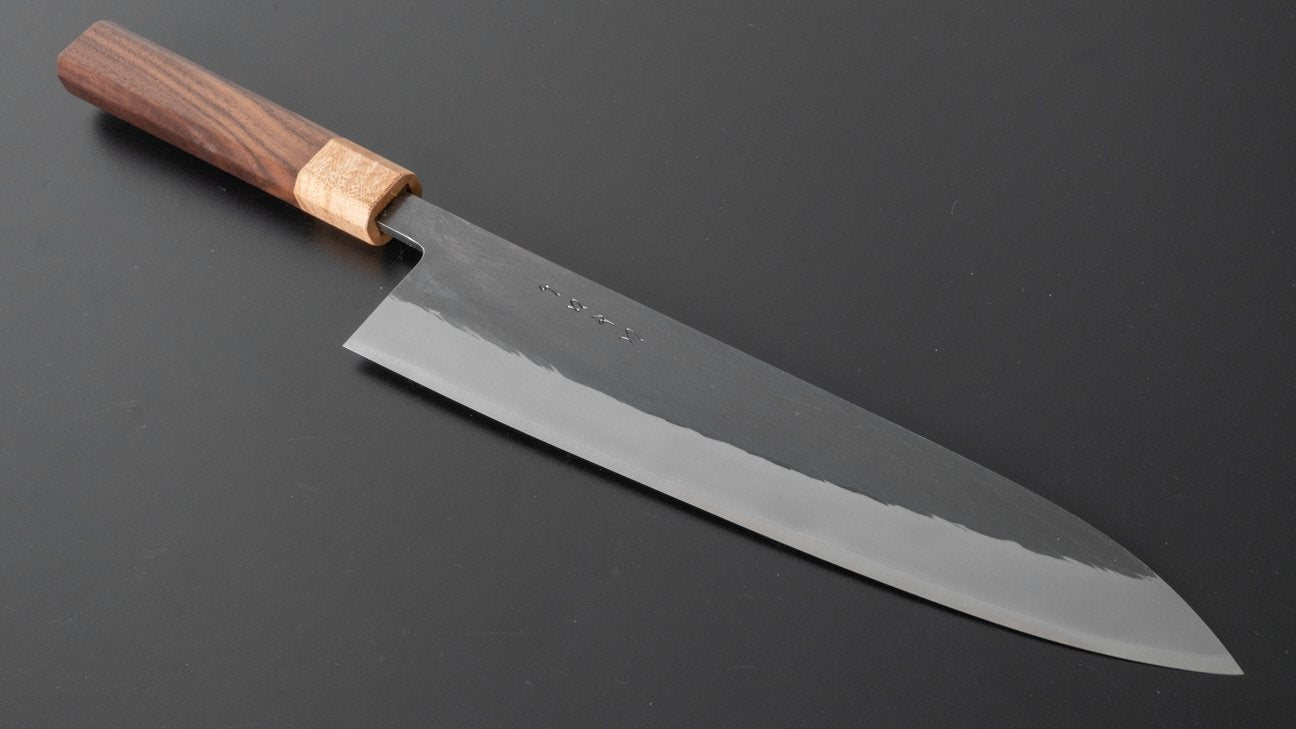 Hitohira TD Blue #2 Stainless Clad Kurouchi Gyuto 240mm Walnut Handle