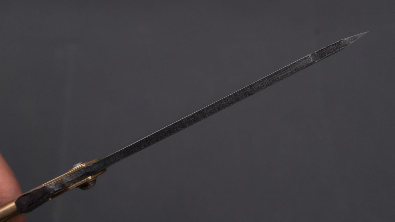 Higonokami Blue Steel Folding Knife Extra Large Brass Handle