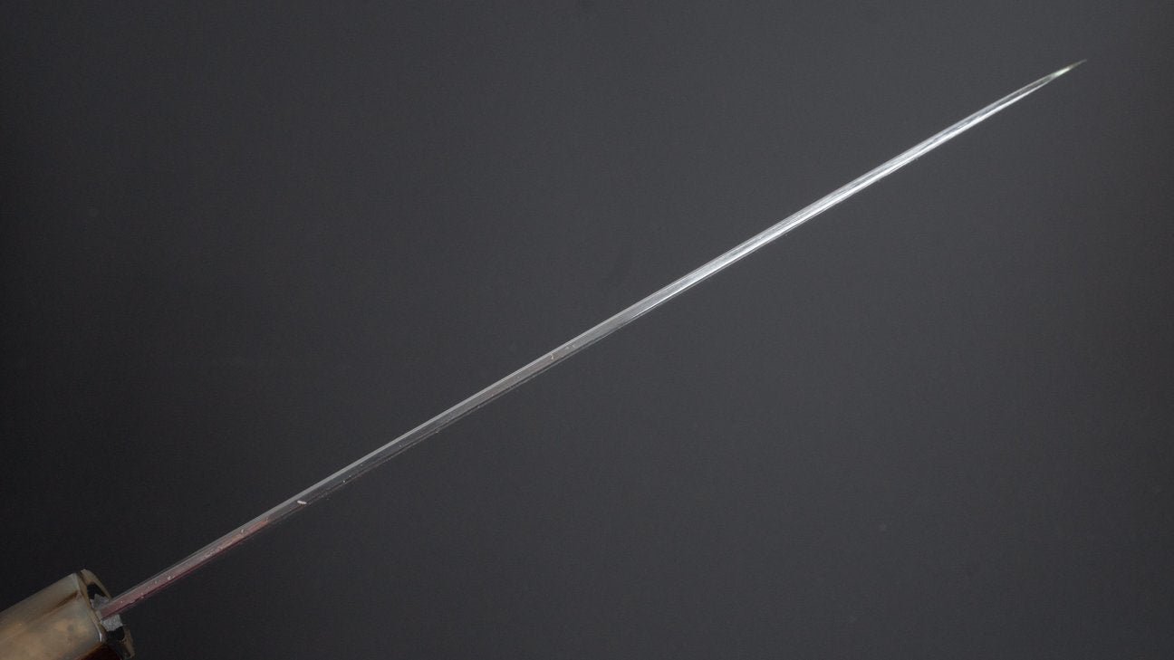 Hitohira Togashi White #1 Stainless Clad Kasumi Gyuto 210mm Ebony Handle