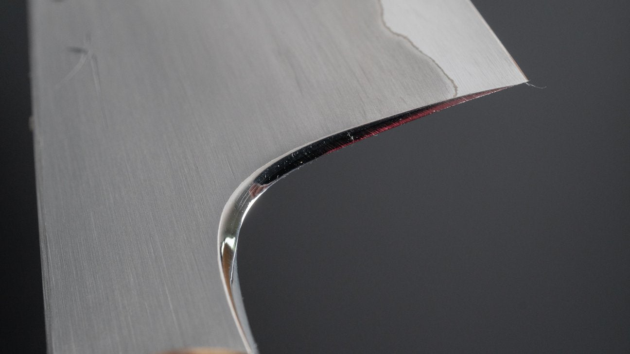 Hitohira Togashi White #1 Stainless Clad Kasumi Gyuto 210mm Ebony Handle