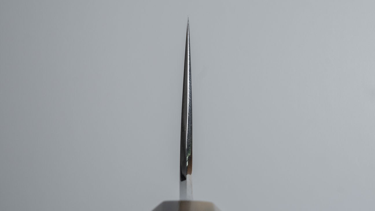 Hitohira Togashi White #1 Stainless Clad Kasumi Gyuto 210mm Ebony Handle