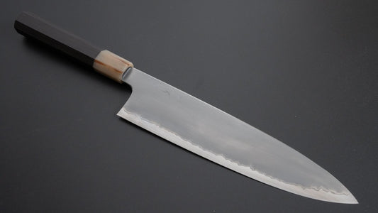 Hitohira Togashi wit #1 roestvrij beklede Kasumi Gyuto 240 mm ebbenhouten handvat