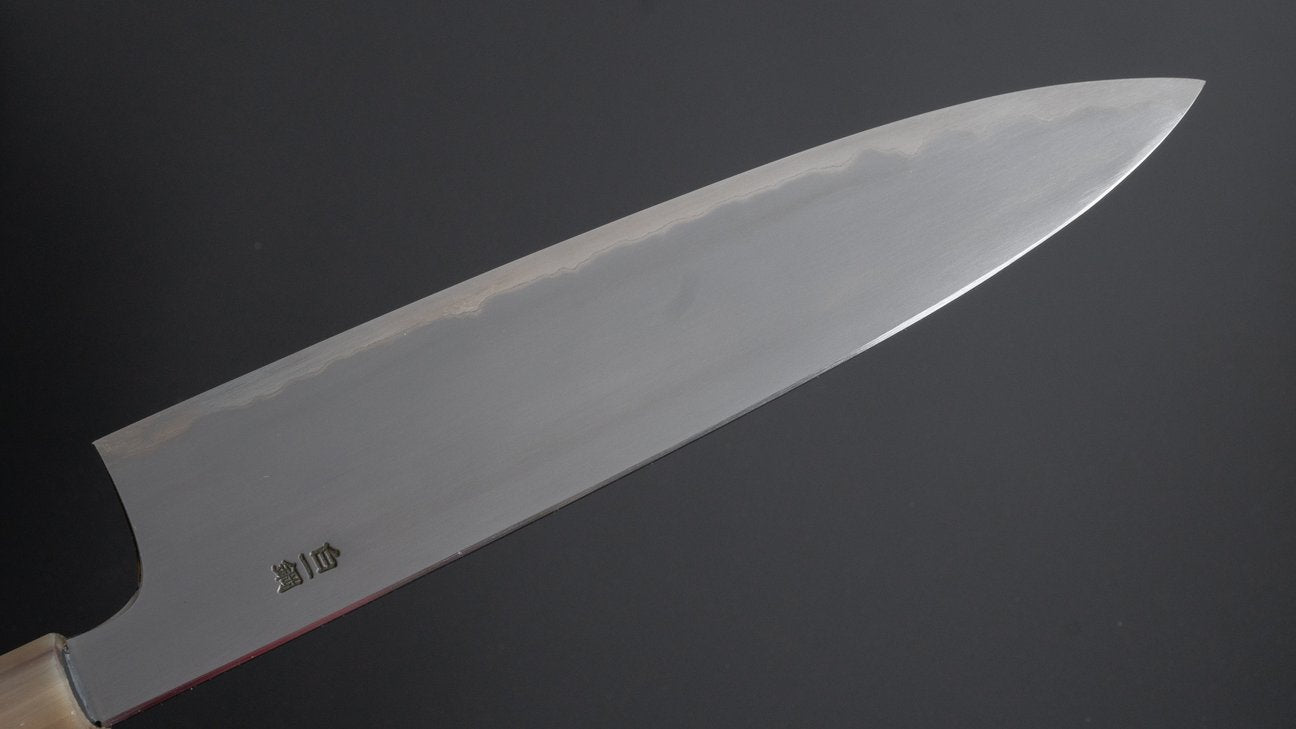 Hitohira Togashi wit #1 roestvrij beklede Kasumi Gyuto 240 mm ebbenhouten handvat