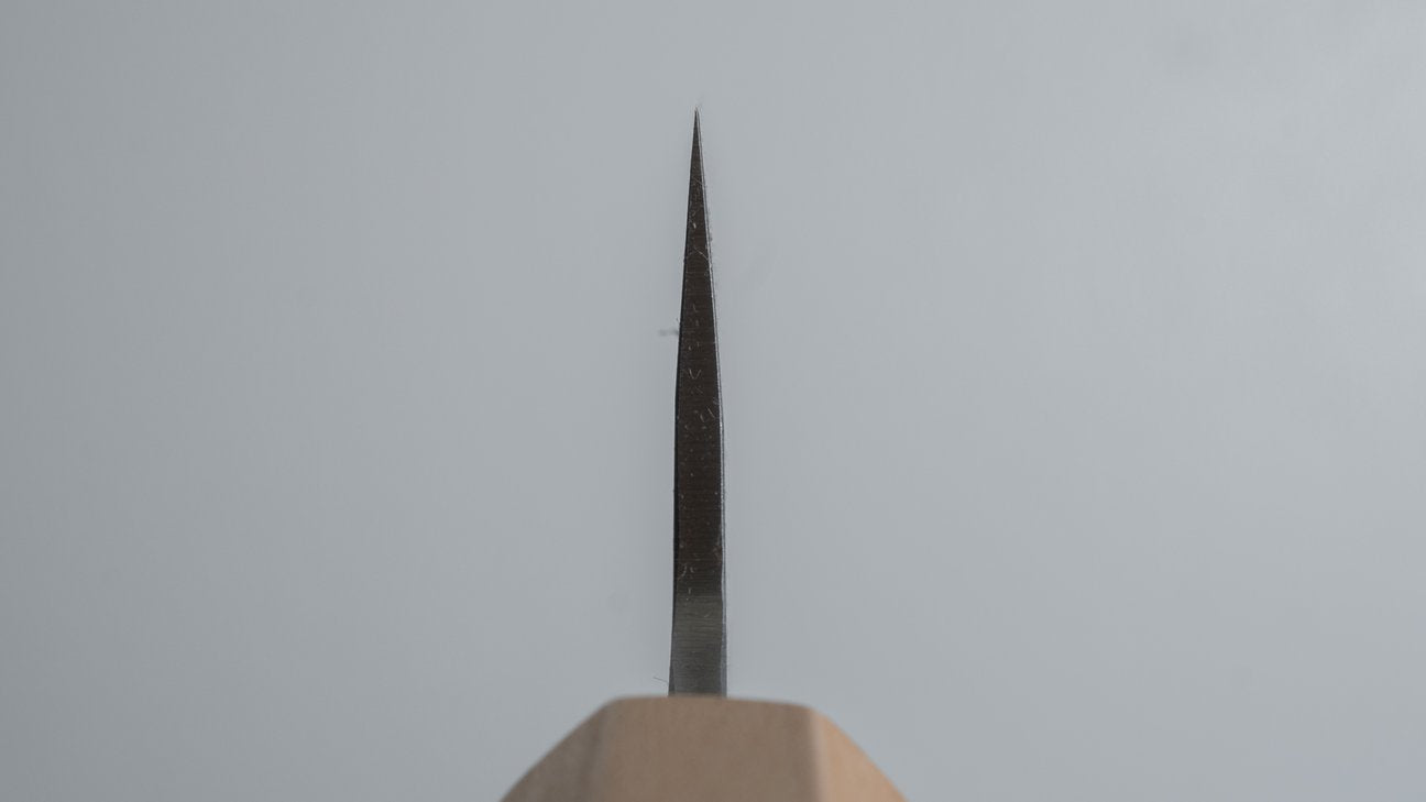 Hitohira TD Blue #2 Stainless Clad Kurouchi Honesuki Kaku 150mm Walnut Handle