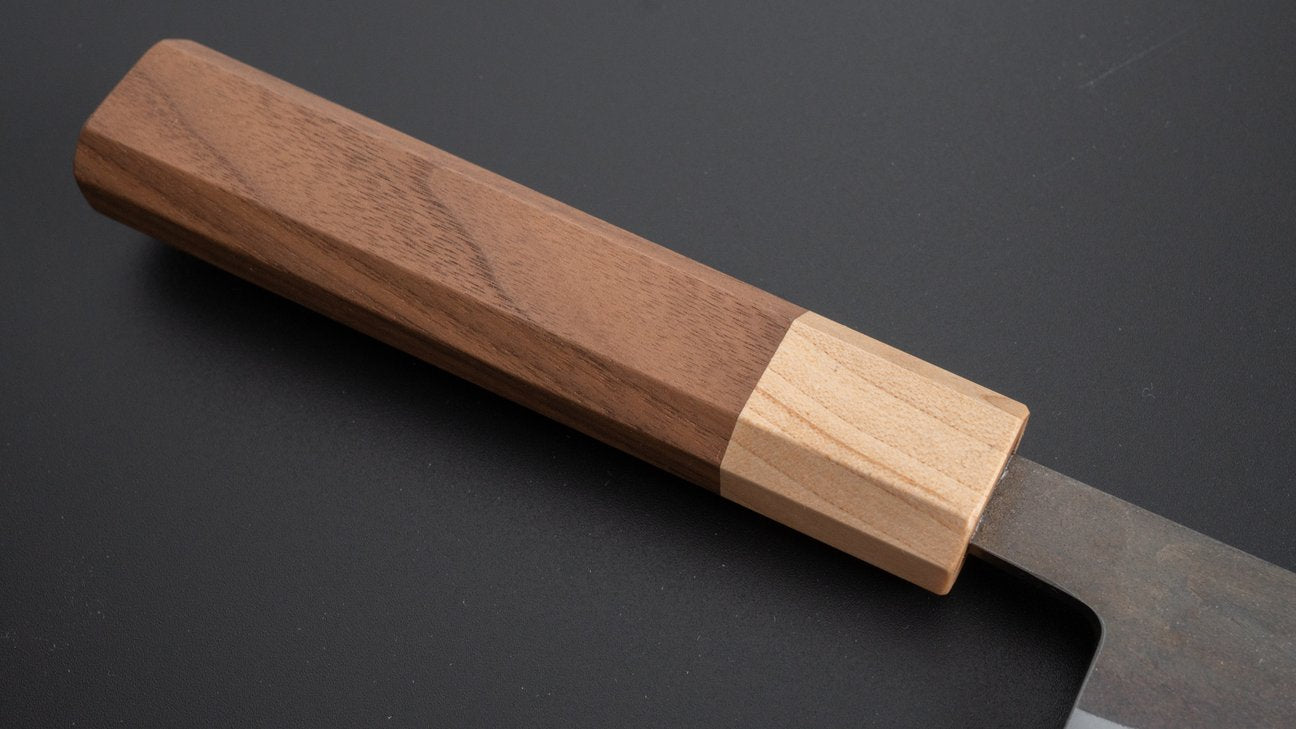 Hitohira TD Blue #2 Stainless Clad Kurouchi Honesuki Kaku 150mm Walnut Handle