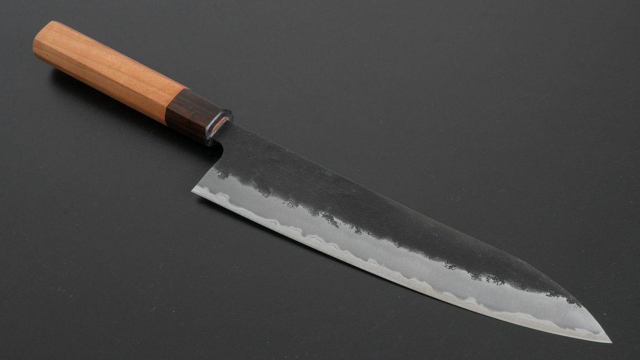 Hitohira Futana SB Kuro Nashiji Gyuto 210mm Cherry Wood Handle