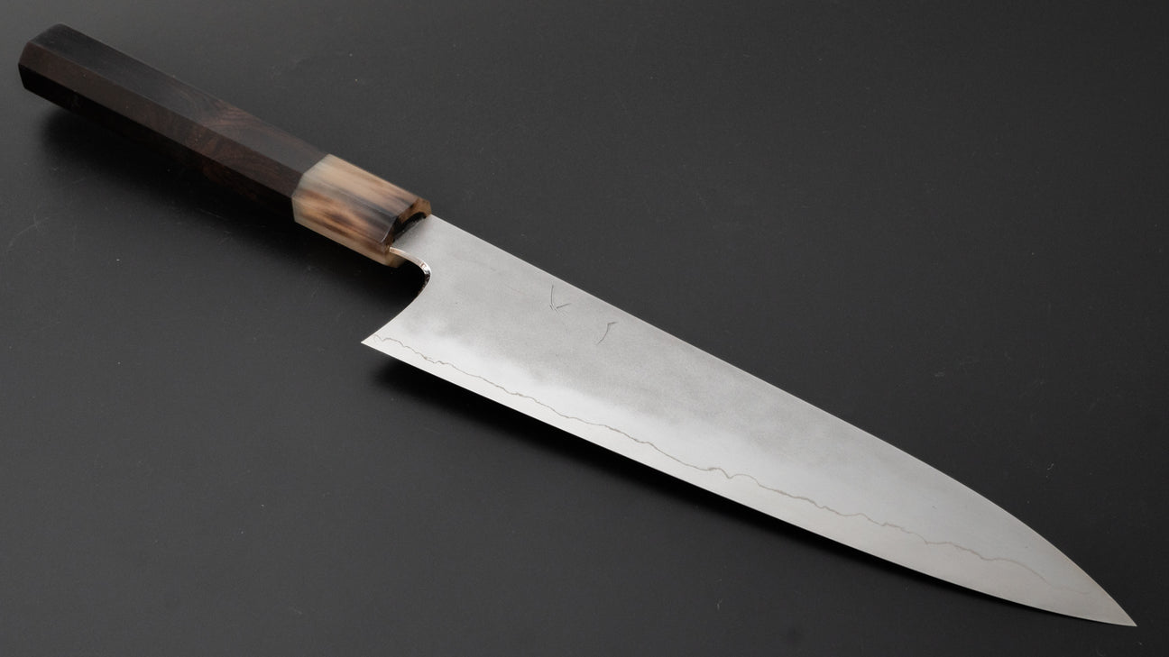 Hitohira Kikuchiyo Yohei Ginsan Kasumi Gyuto 210mm Ebony Handle
