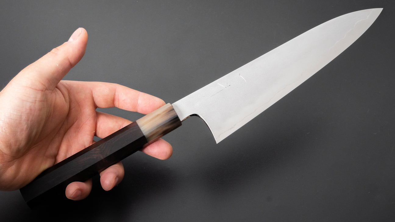 Hitohira Kikuchiyo Yohei Ginsan Kasumi Gyuto 210mm Ebony Handle