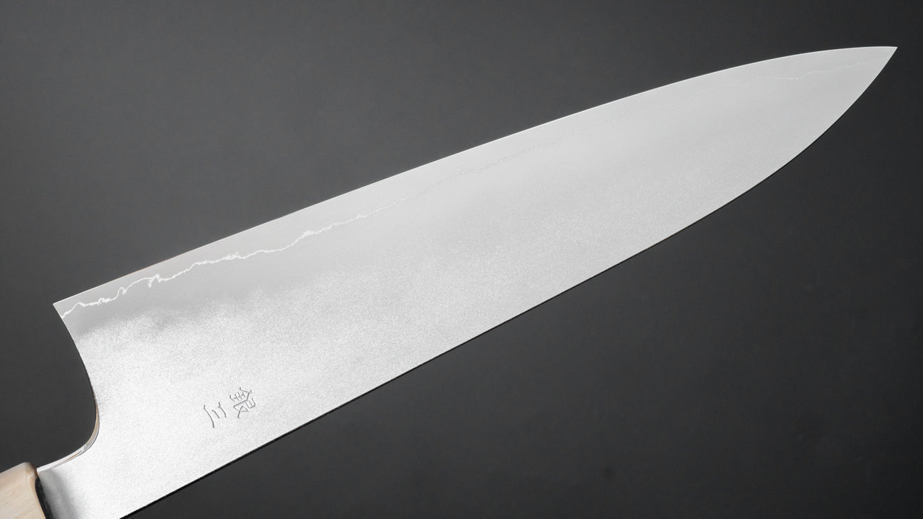 Hitohira Kikuchiyo Yohei Ginsan Kasumi Gyuto 210mm Ebony Handle
