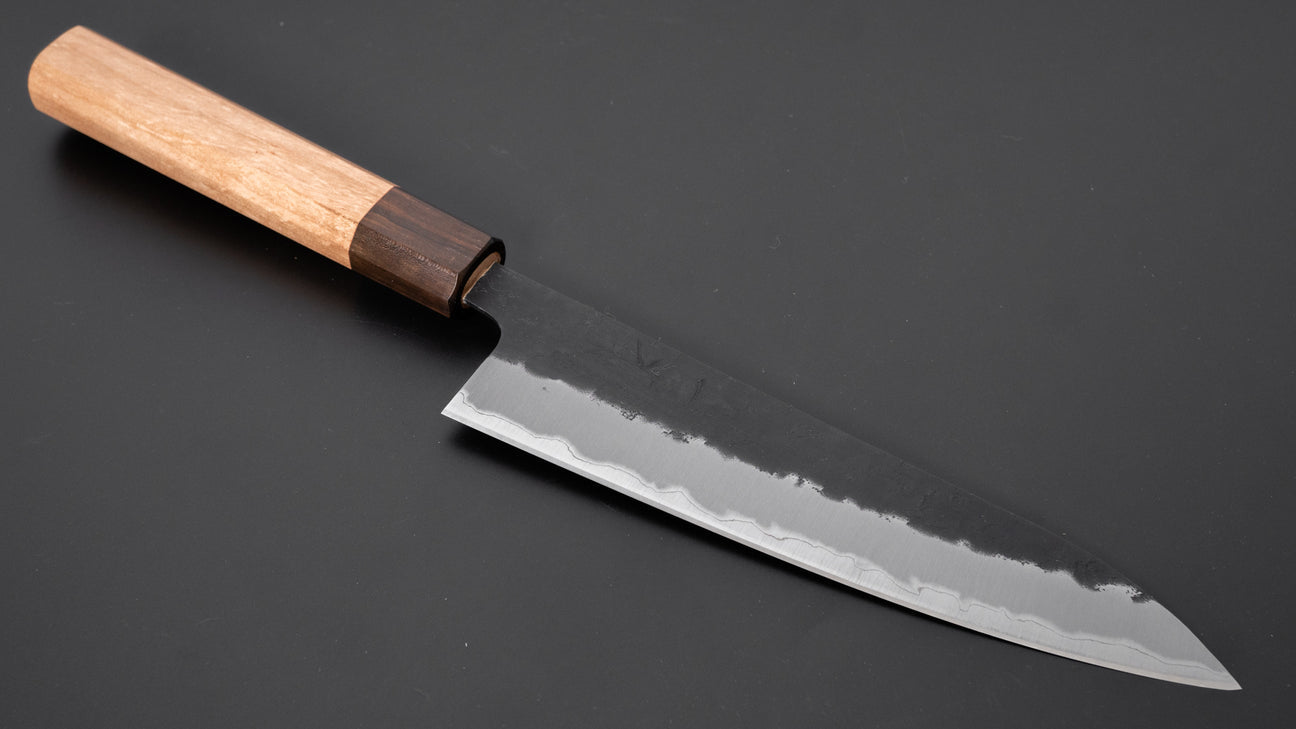 Hitohira Futana SB Kuro Nashiji Gyuto 180mm Cherry Wood Handle