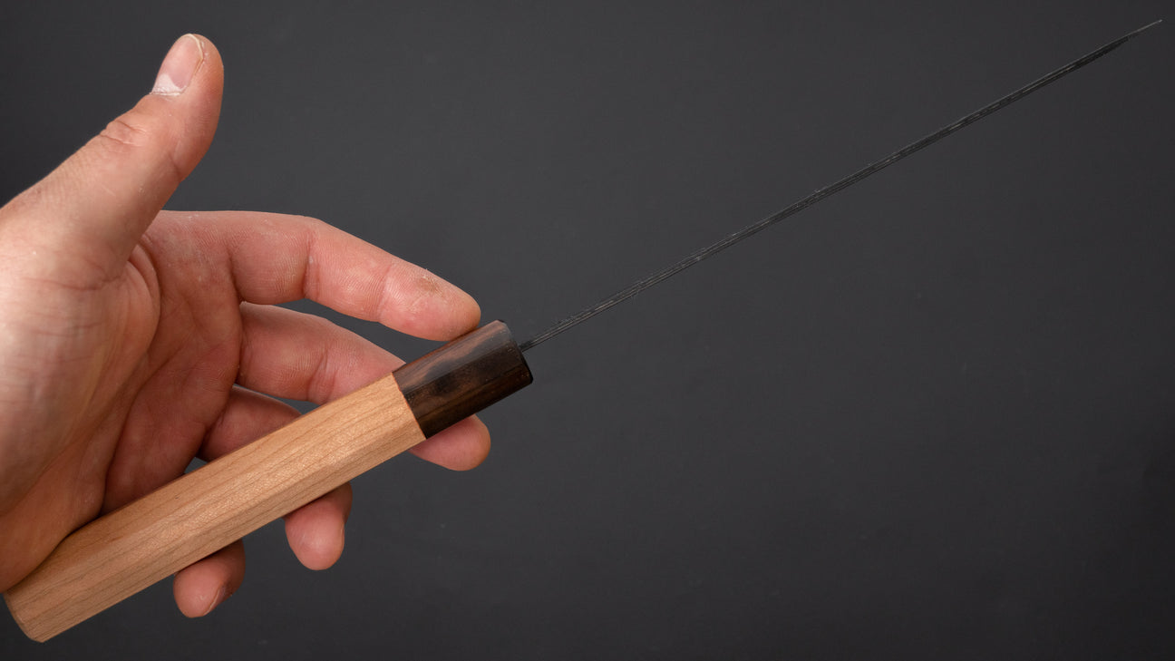 Hitohira Futana SB Kuro Nashiji Gyuto 180mm Cherry Wood Handle