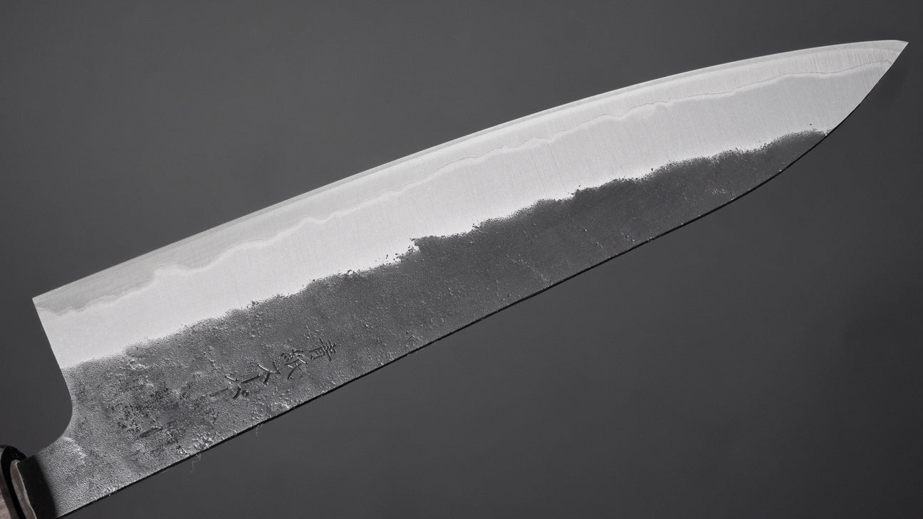 Hitohira Futana SB Kuro Nashiji Gyuto 180mm Cherry Wood Handle