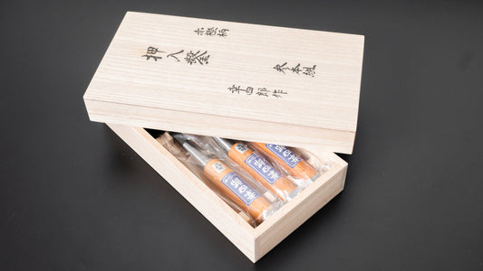 Morihei Koshiro White #2 Chisel 3 Set (Kiri Box)