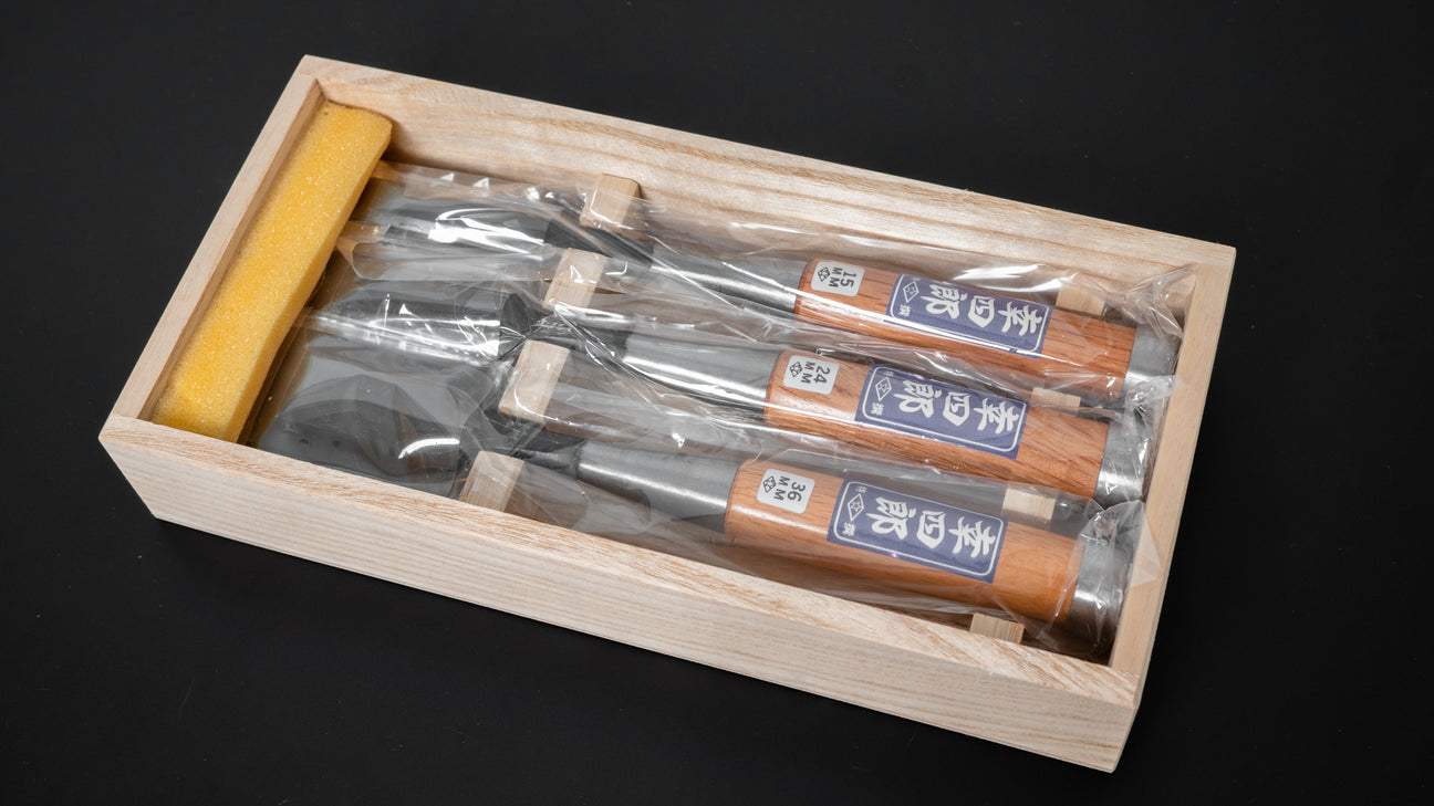 Morihei Koshiro White #2 Chisel 3 Set (Kiri Box)