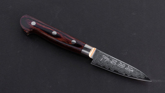Hitohira Imojiya ST Damascus Paring 80mm Imitation Mahogany Handle
