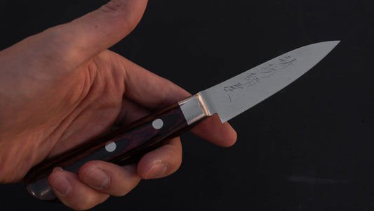 Hitohira Imojiya ST Damascus Paring 80mm Imitation Mahogany Handle