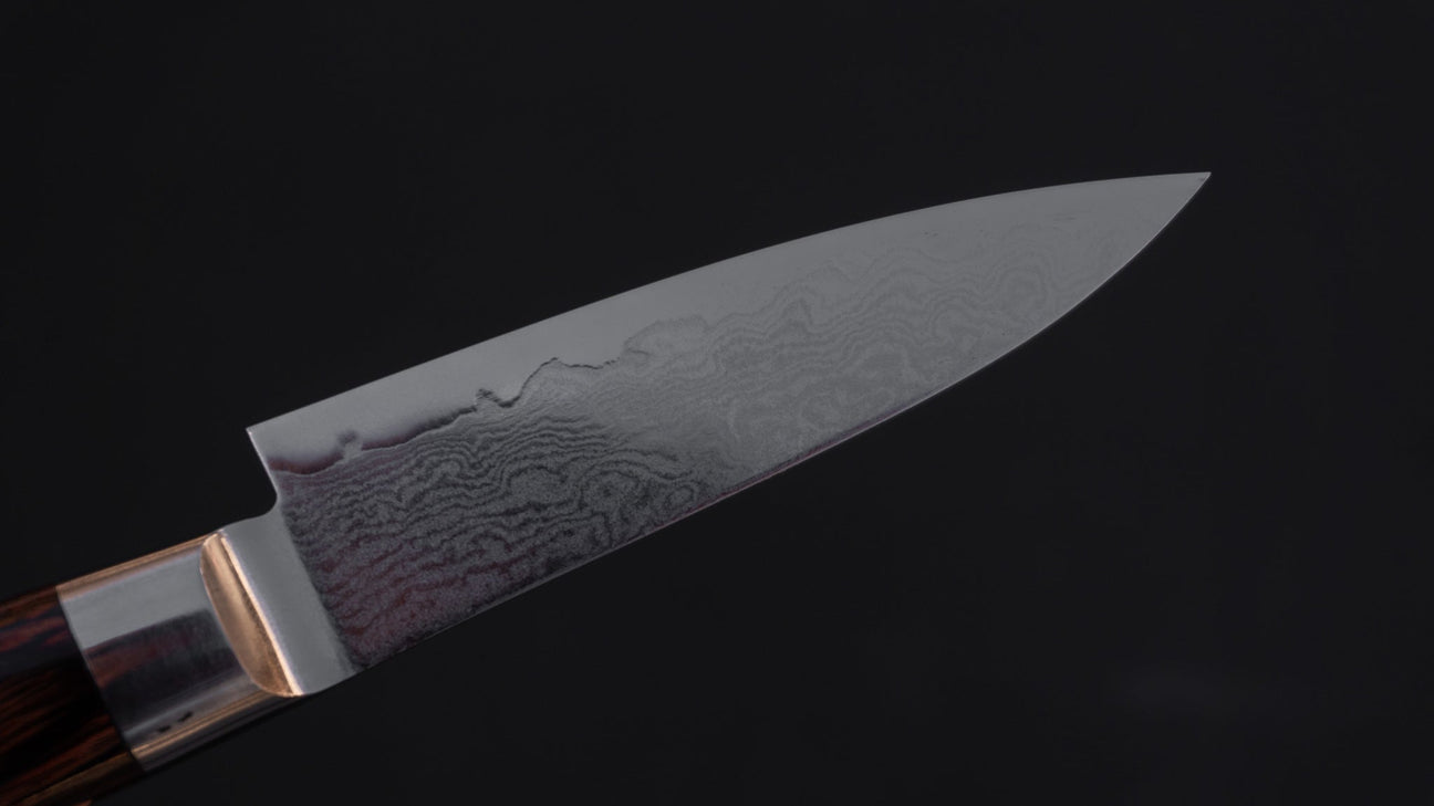 Hitohira Imojiya ST Damascus Paring 80mm Imitation Mahogany Handle