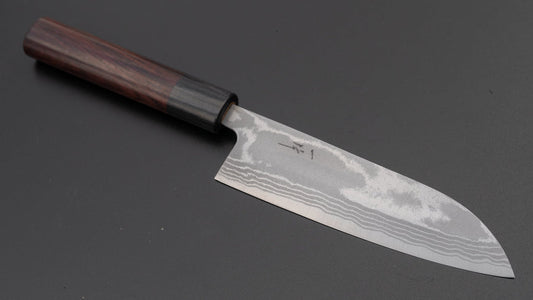 Hitohira GR Blue #2 Damascus Santoku 135 mm palissander handvat