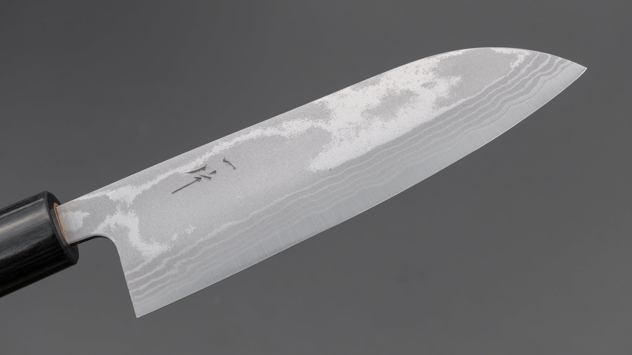 Hitohira GR Blue #2 Damascus Santoku 135mm Rosewood Handle