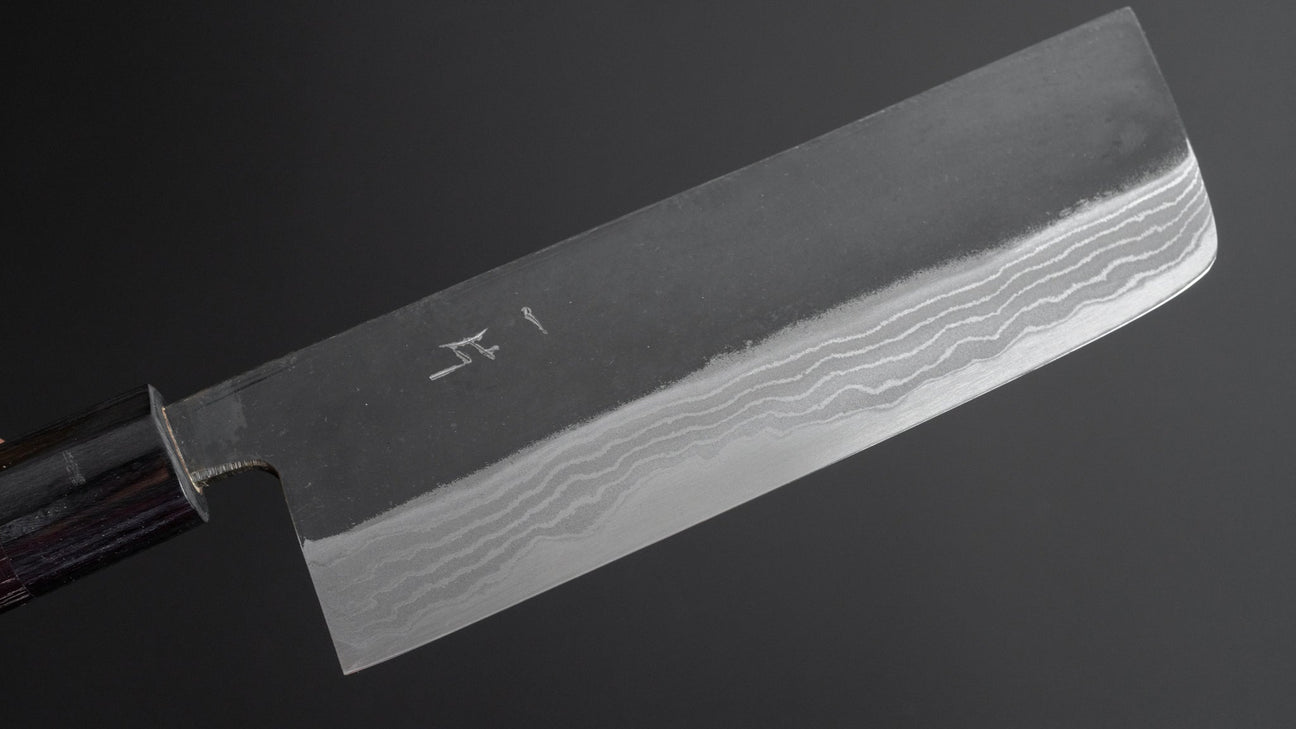 Hitohira HS White #2 Damascus Nakiri 165mm Rosewood Handle