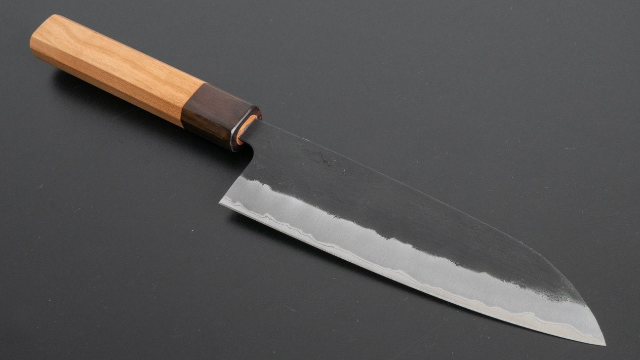 Hitohira Futana SB Kuro Nashiji Santoku 170mm Cherry Wood Handle