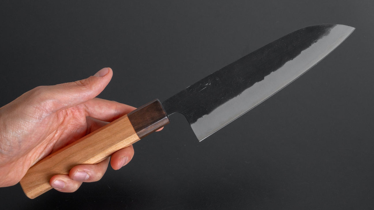 Hitohira Futana SB Kuro Nashiji Santoku 170mm Cherry Wood Handle