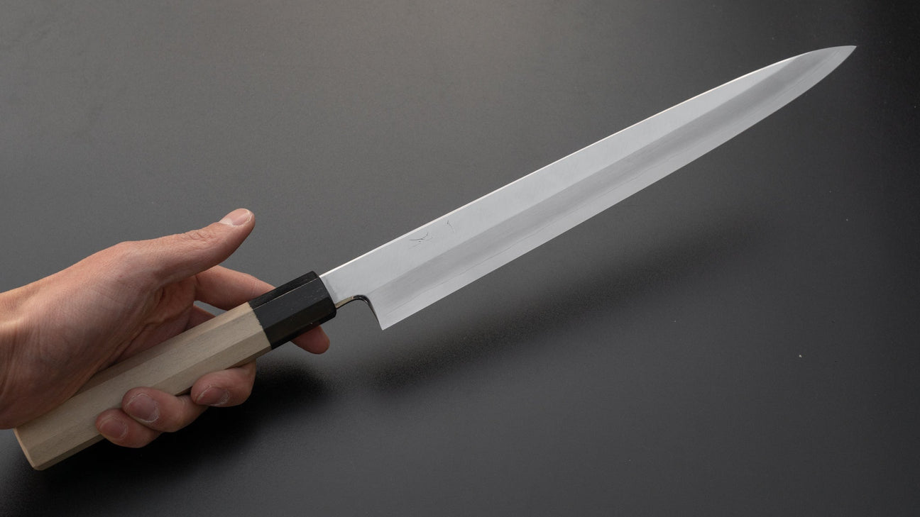Hitohira Kikuchiyo Rikichi Silver #3 Yanagiba 300mm Ho Wood Handle (Saya)