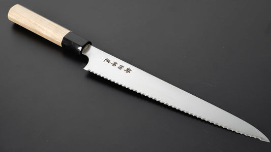 Hitohira Imojiya TH Stainless Bread Knife 240mm Ho Wood Handle (Wa)