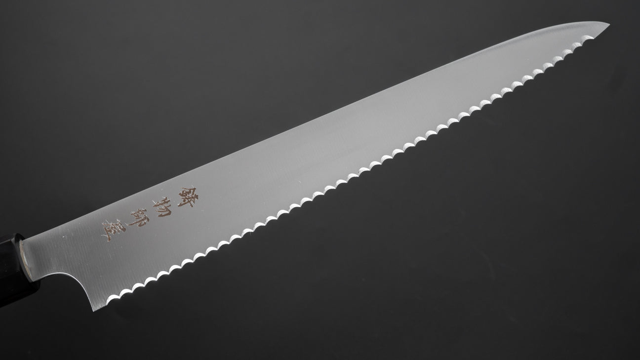 Hitohira Imojiya TH Stainless Bread Knife 240mm Ho Wood Handle (Wa)