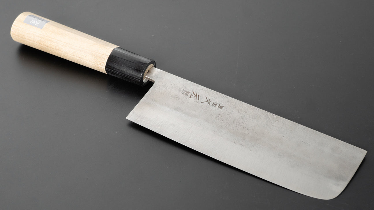 Morihei Hisamoto Blue Super Tsuchime Stainless Clad Nakiri 165mm Ho Wood Handle