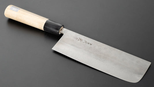 Morihei Hisamoto Blue Super Tsuchime roestvrij beklede Nakiri 165 mm Ho houten handvat