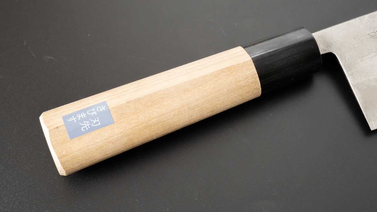 Morihei Hisamoto Blue Super Tsuchime Stainless Clad Nakiri 165mm Ho Wood Handle