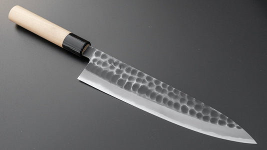 Hitohira Hinode Tsuchime Wit #2 Gyuto 240 mm Ho houten handvat