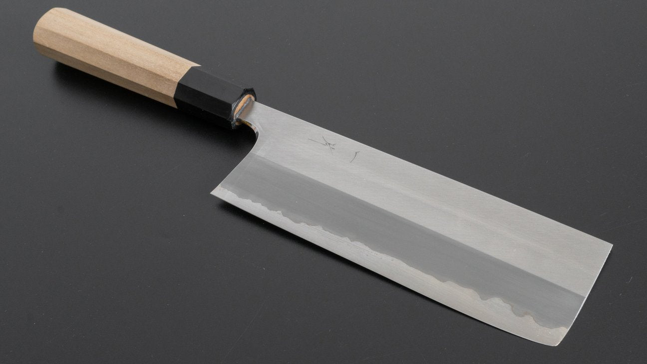 Hitohira Togashi White #1 Stainless Clad Nakiri 180mm Ho Wood Handle