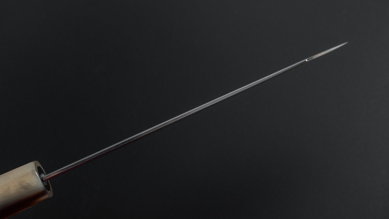 Hitohira Togashi White #1 Stainless Clad Kasumi Bunka 180mm Ebony Handle