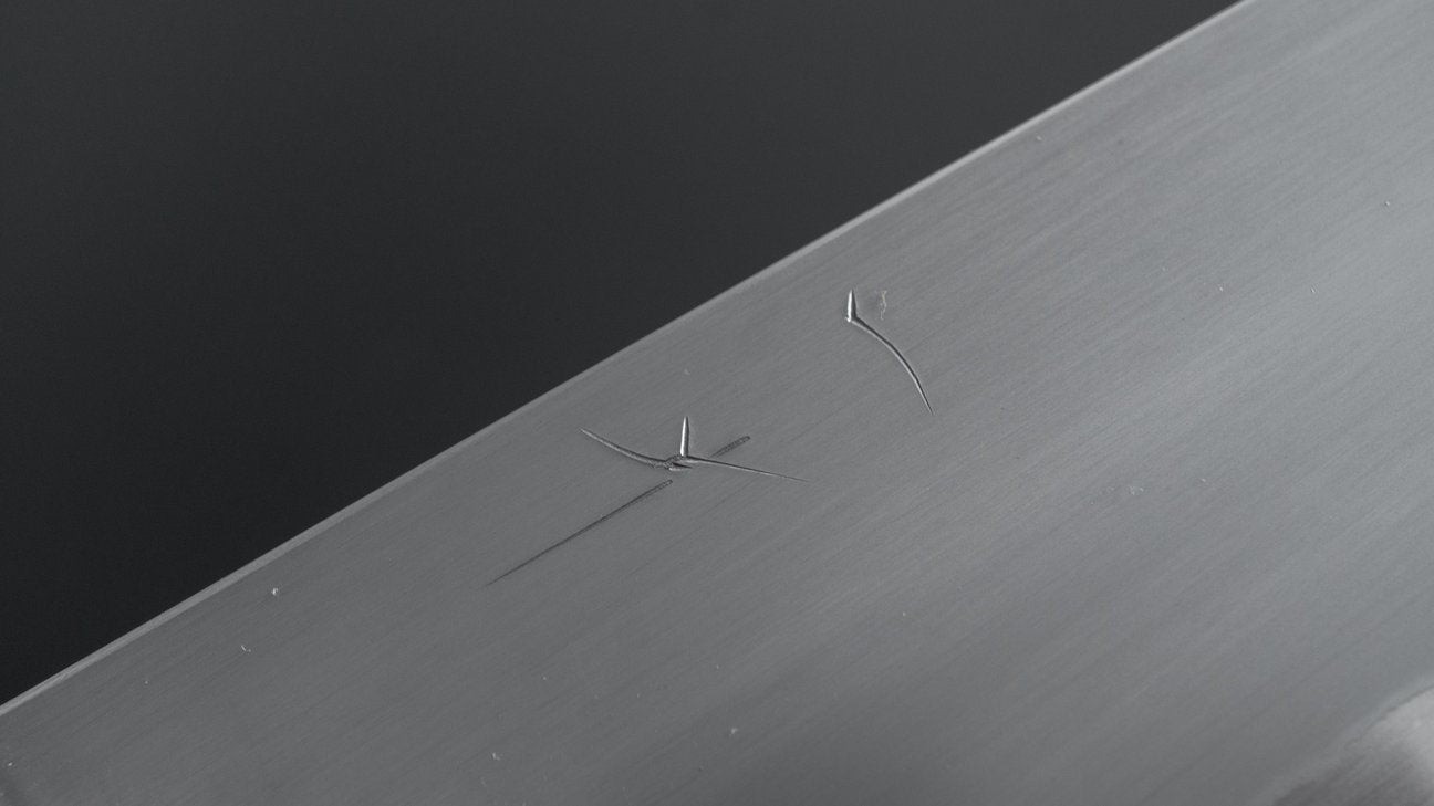 Hitohira Togashi White #1 Stainless Clad Kasumi Bunka 180mm Ebony Handle