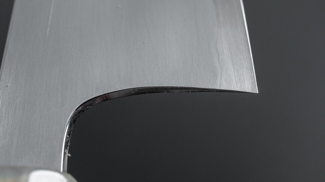 Hitohira Togashi White #1 Stainless Clad Kasumi Bunka 180mm Ebony Handle