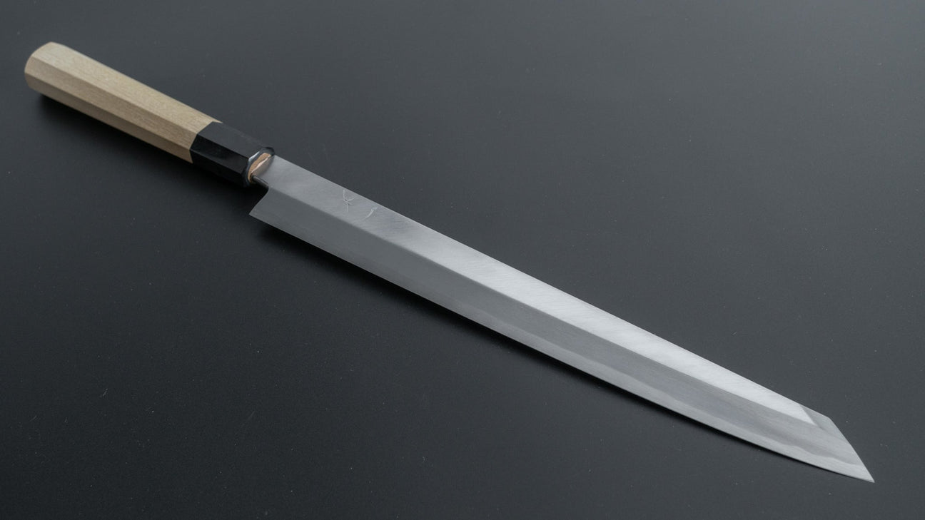 Hitohira Kikuchiyo Manzo Blue #2 Kiritsuke Yanagiba 300mm Ho Wood Handle with Saya)