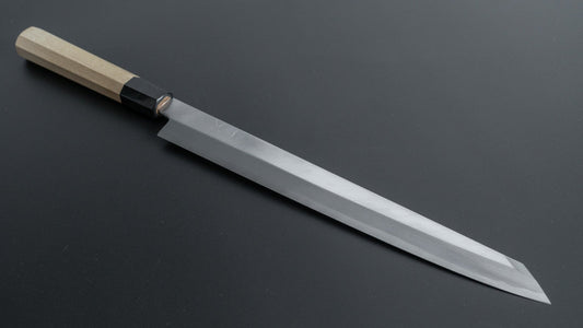 Hitohira Kikuchiyo Manzo Blue #2 Kiritsuke Yanagiba 300 mm Ho houten handvat met Saya)