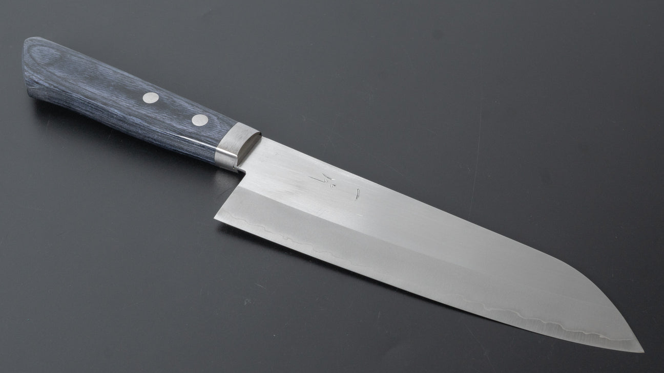 Hitohira NM Migaki Santoku 170 mm blauw Pakka-handvat