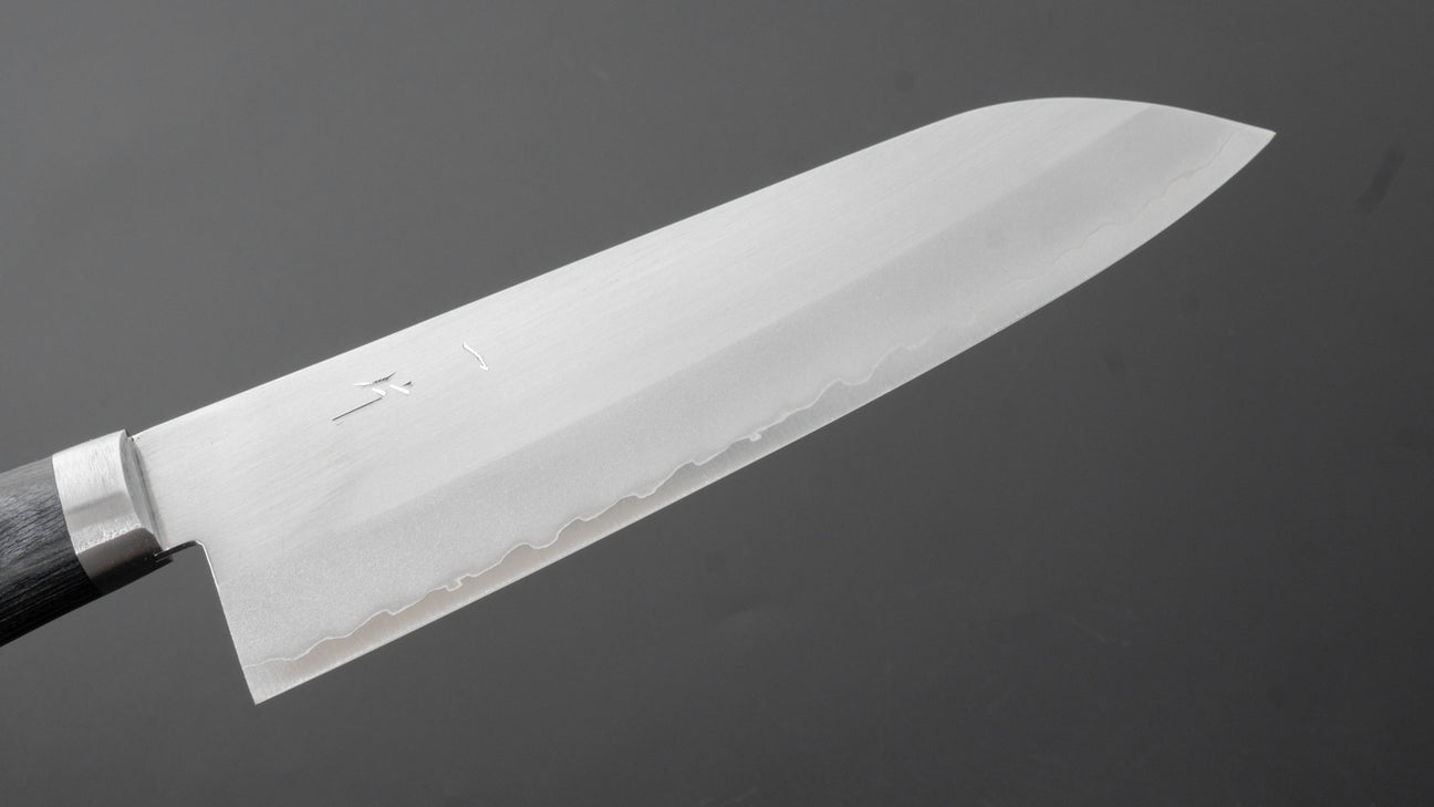 Hitohira NM Migaki Santoku 170 mm blauw Pakka-handvat