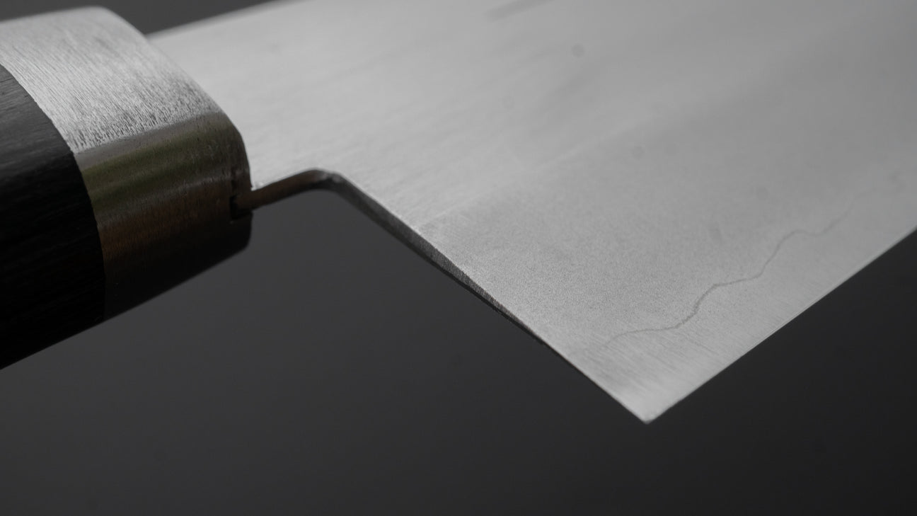 Hitohira NM Migaki Santoku 170 mm blauw Pakka-handvat