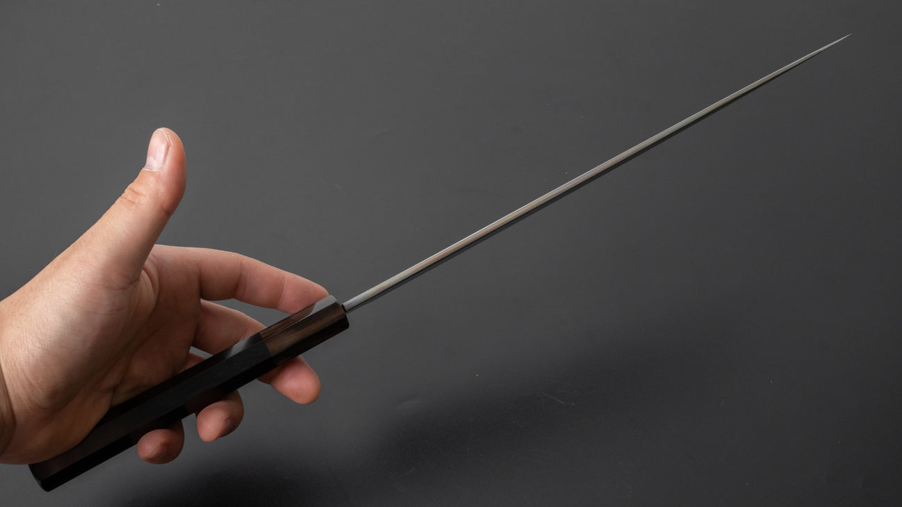 Hitohira Togashi White #1 Fuji Mizu Honyaki Yanagiba 300mm Taihei Ebony Handle (Saya)