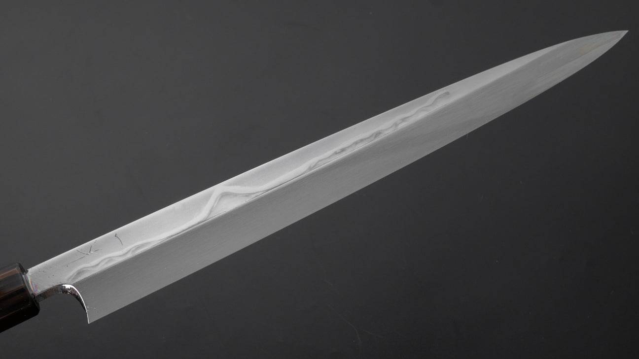 Hitohira Togashi White #1 Fuji Mizu Honyaki Yanagiba 300mm Taihei Ebony Handle (Saya)