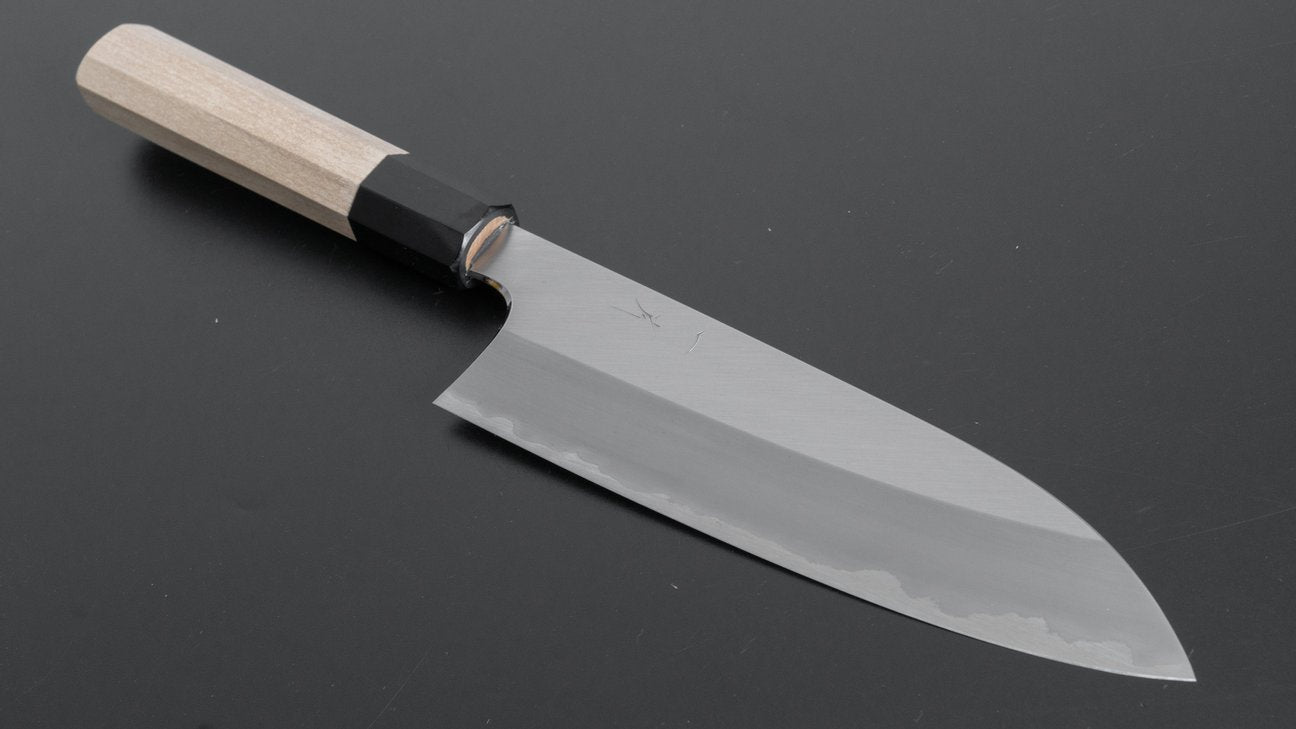 Hitohira Togashi White #1 Stainless Clad Santoku 180mm Ho Wood Handle