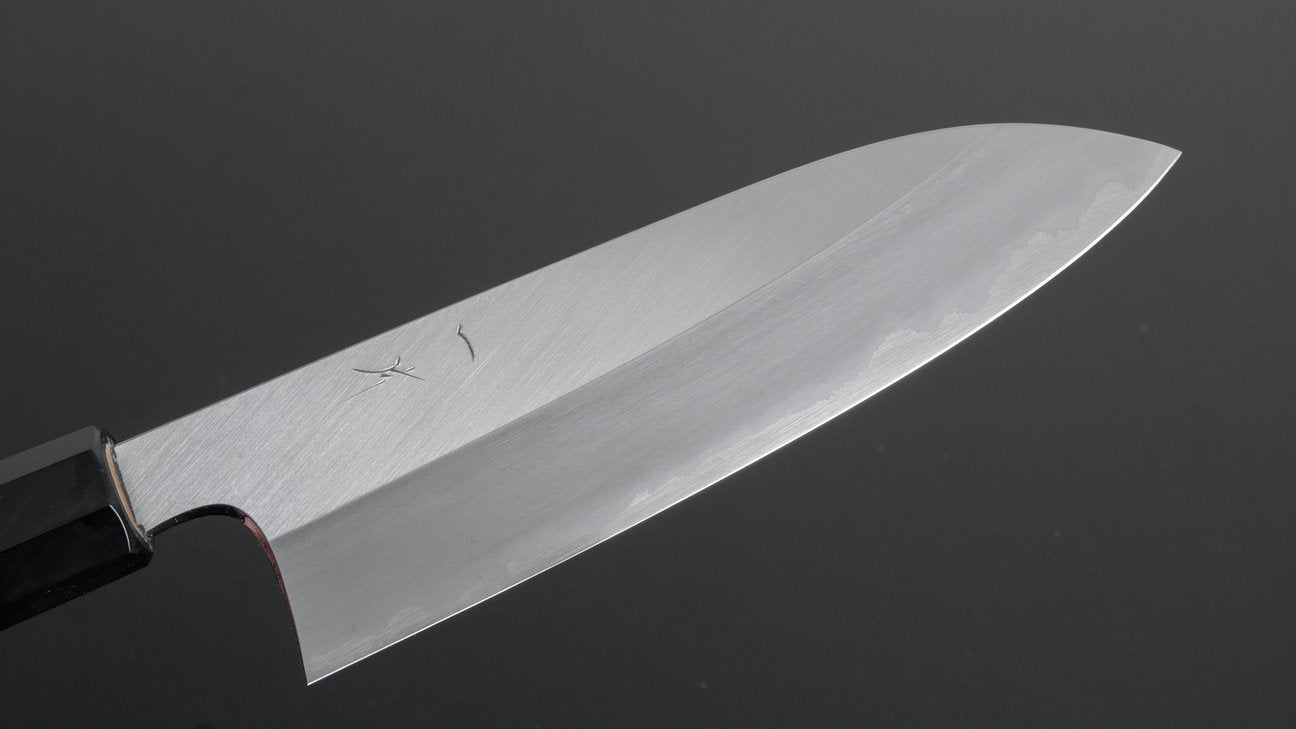Hitohira Togashi White #1 Stainless Clad Santoku 180mm Ho Wood Handle
