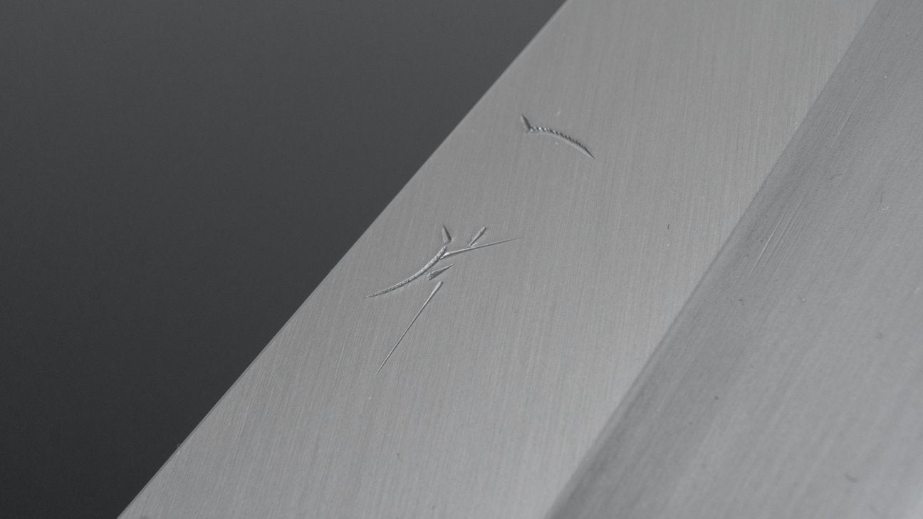 Hitohira Togashi White #1 Stainless Clad Santoku 180mm Ho Wood Handle