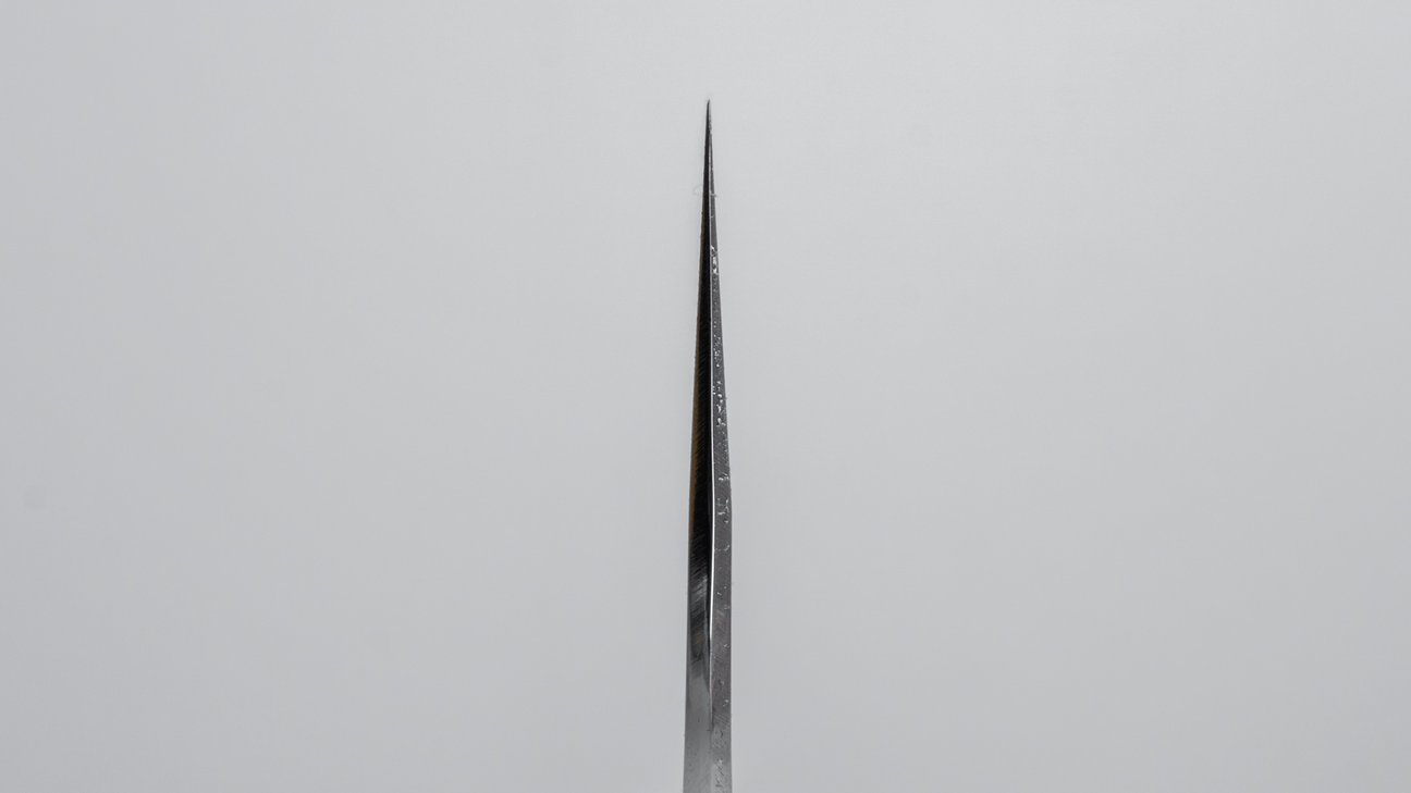 Hitohira Togashi White #1 Stainless Clad Santoku 180mm Ho Wood Handle