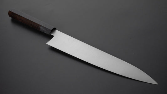 Hitohira Ashi Zweeds roestvrij Gyuto 270 mm ebbenhouten handvat